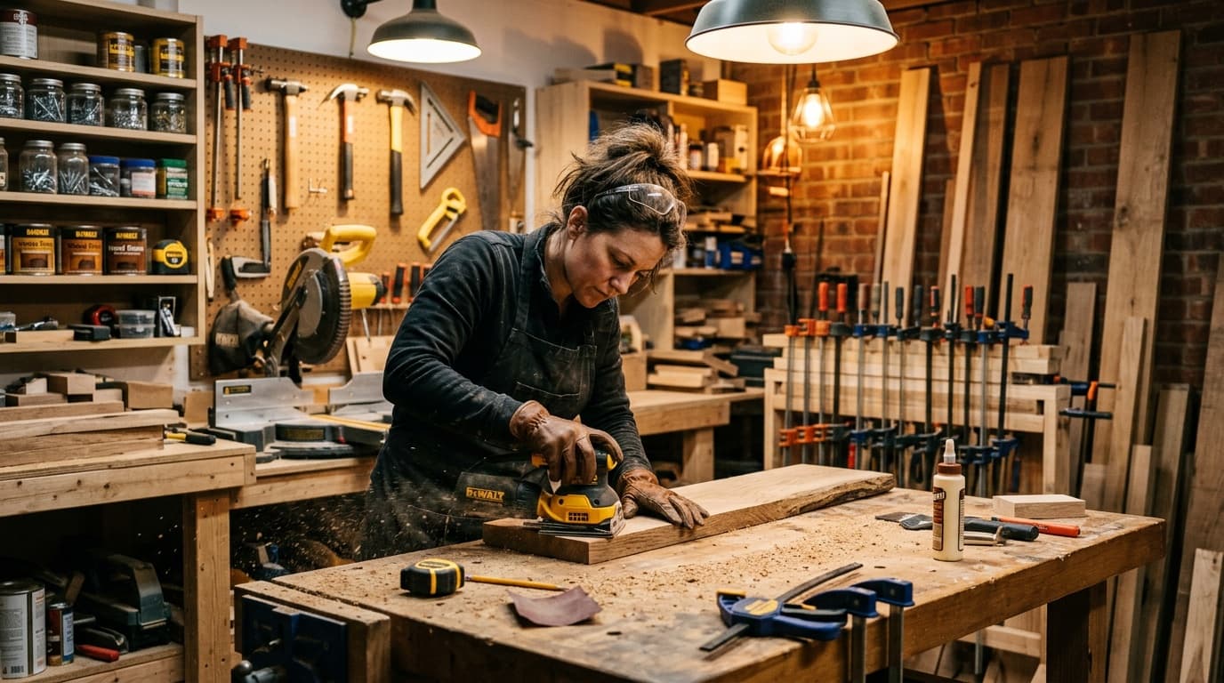 Houten meubel maken in een werkplaats