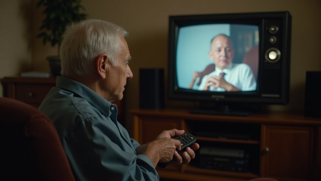 elderly person television remote